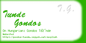 tunde gondos business card